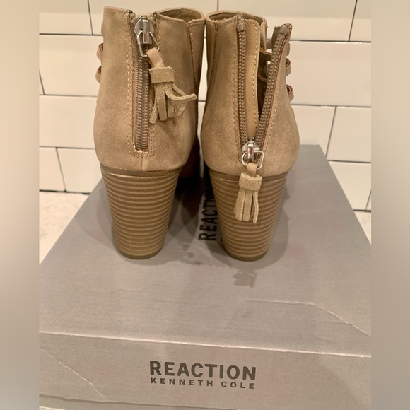 Tan colored open toe booties. Kenneth Cole size 10. Worn once - Picture 2 of 3